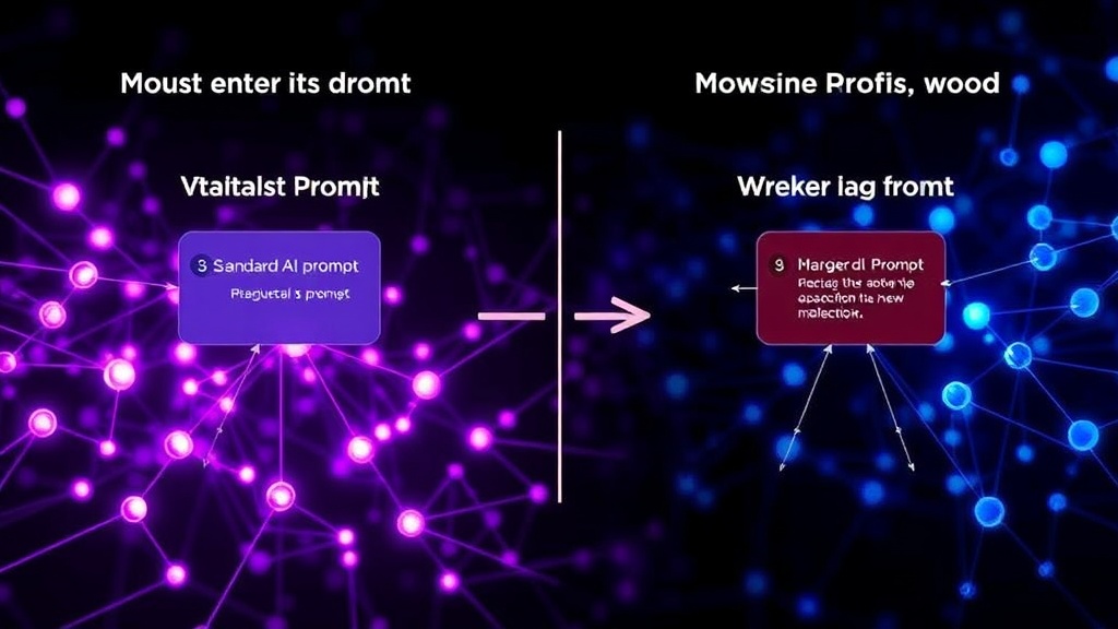 Diagram illustrating a standard AI prompt vs. a malicious prompt injection attack