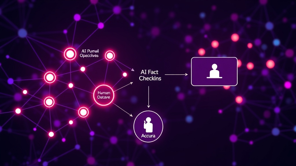Diagram illustrating the AI fact-checking workflow with human oversight