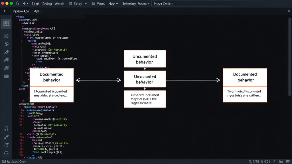 Diagram illustrating the Windows API with documented and undocumented behavior paths