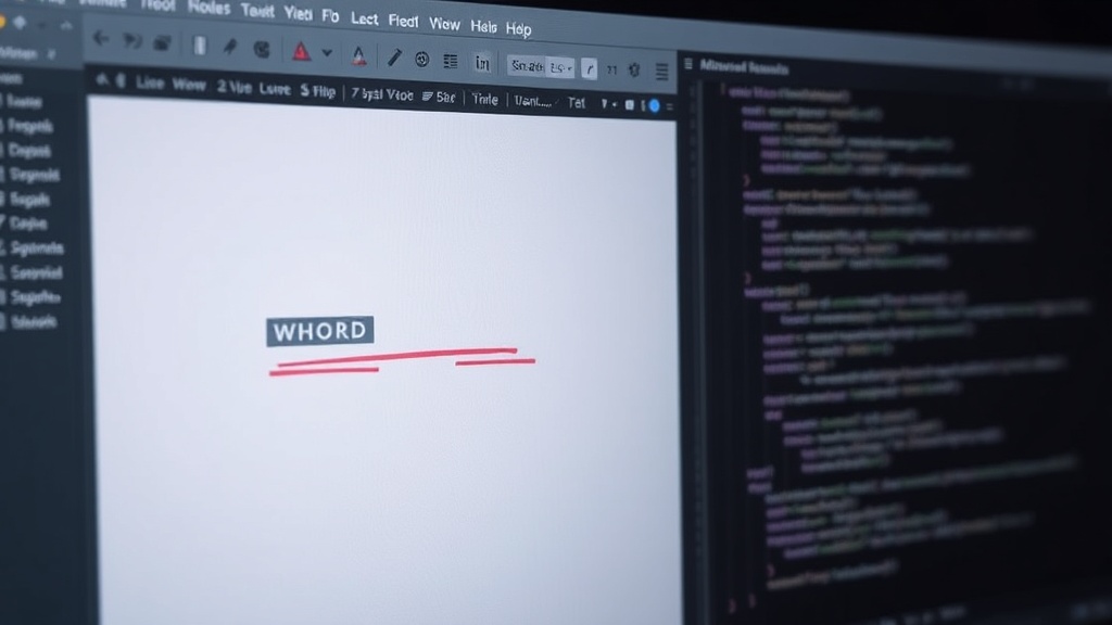 Screenshot of Microsoft Word showing a red squiggle under a misspelled word