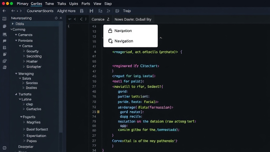 Example of a website's primary navigation menu structure