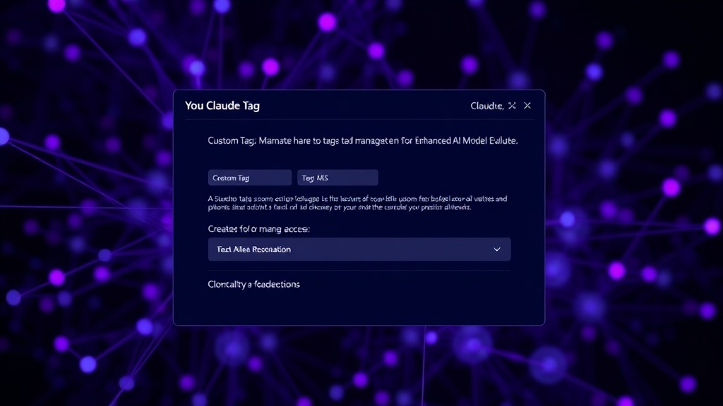 Screenshot of the Claude Tag interface showing custom tag creation and management options