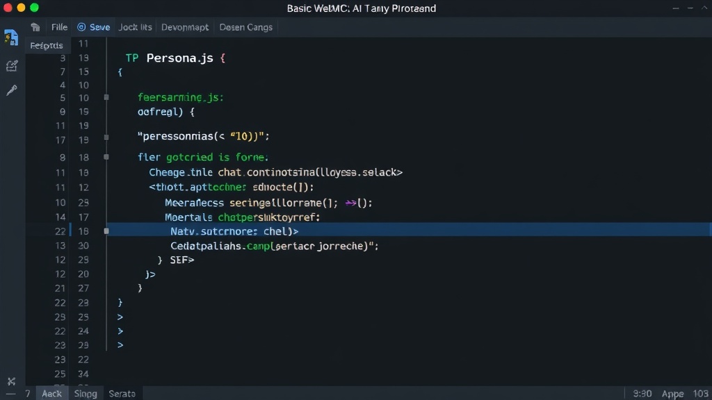 Code snippet showing basic Persona.js initialization and chat message handling