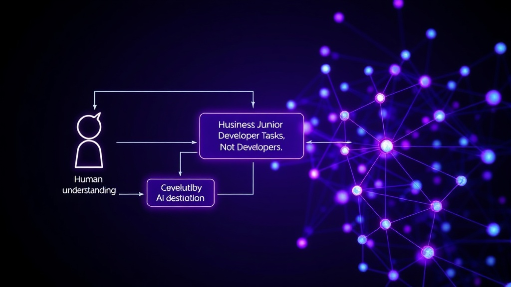 Diagram illustrating the flow of business logic from human understanding to AI execution