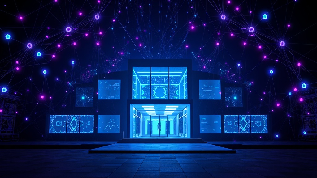 Anthropic AI research lab facility exterior, emphasizing security and innovation.