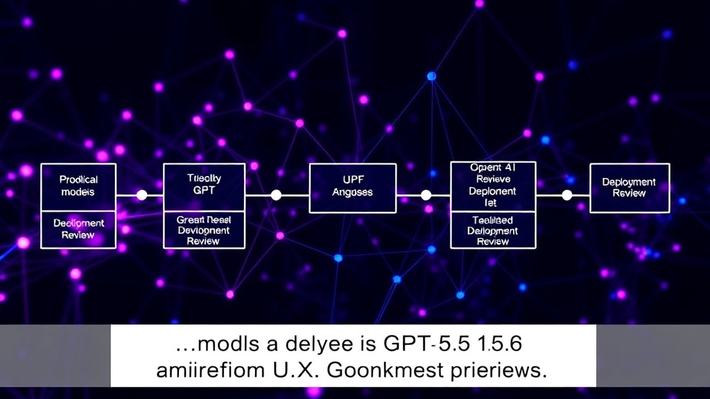 Flowchart illustrating the process of AI model development, review, and deployment stages