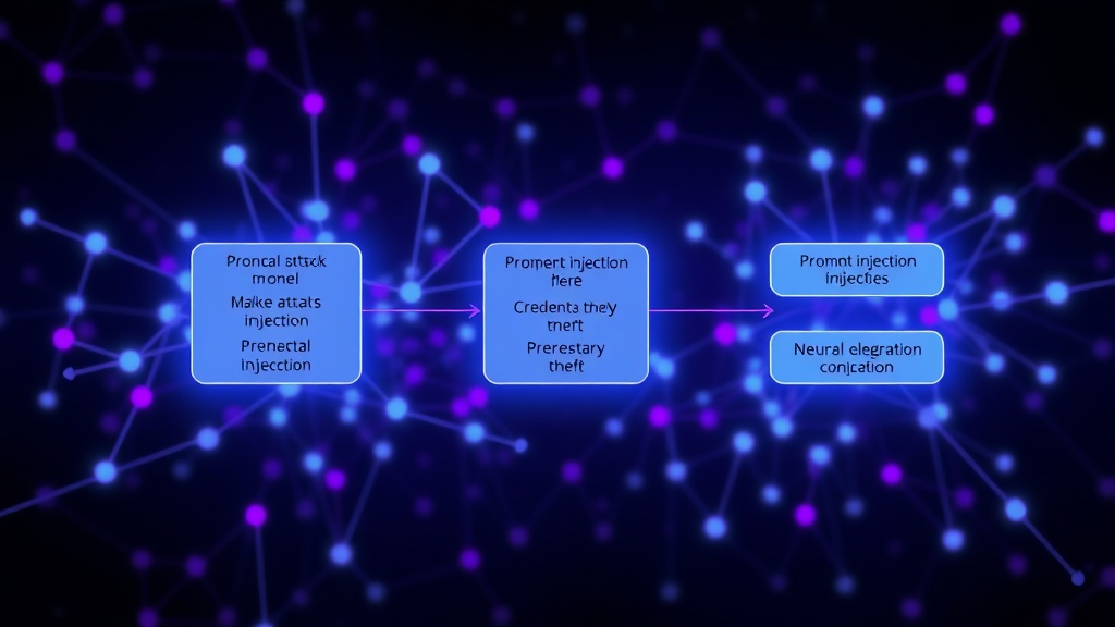 Flowchart detailing potential attack vectors against AI agents, like prompt injection and credential theft.