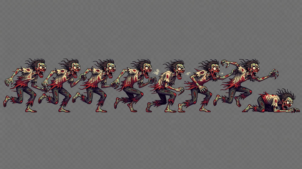Runner Zombie Sprite Sheet (1 / 3)
