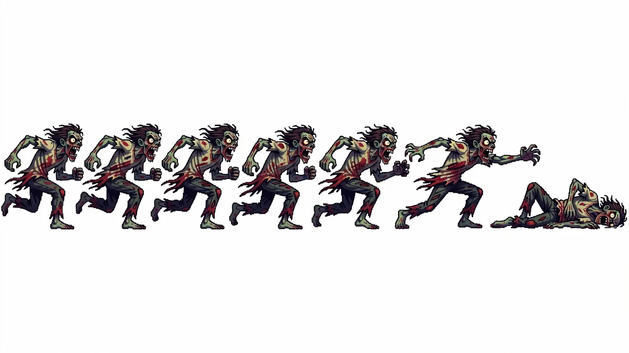 Runner Zombie Sprite Sheet (2 / 3)
