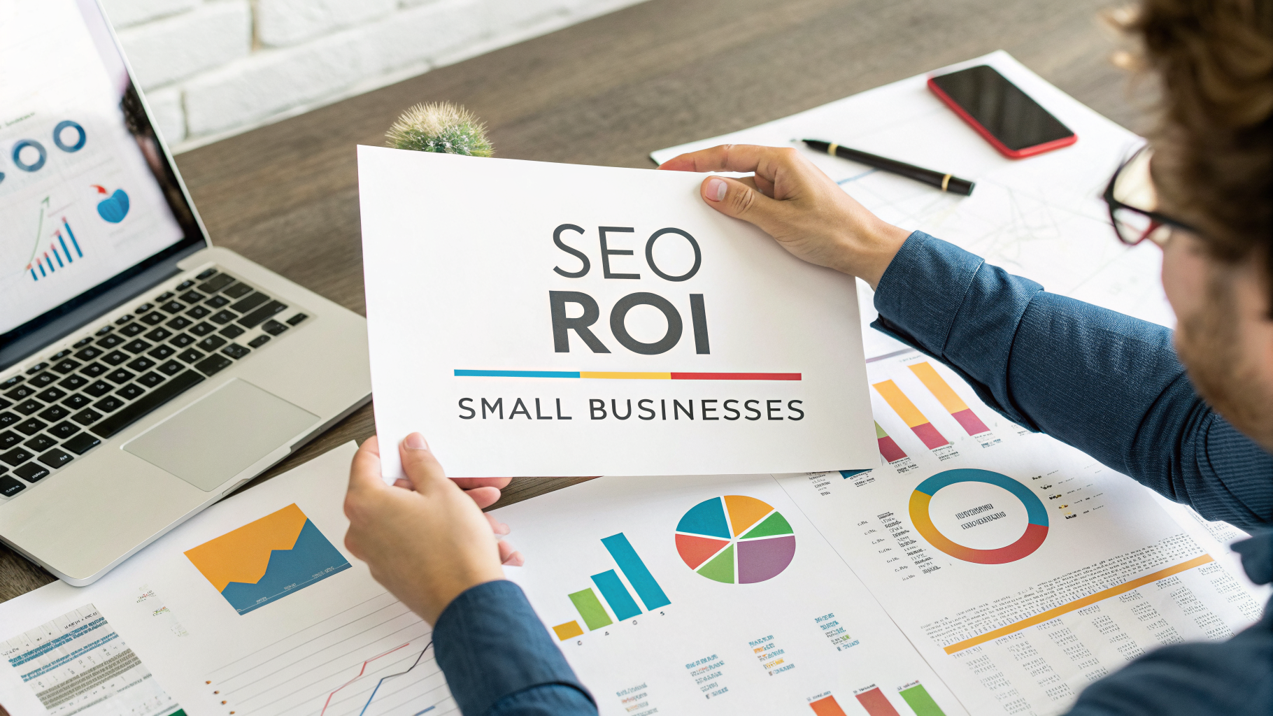 Professional infographic explaining seo roi small business