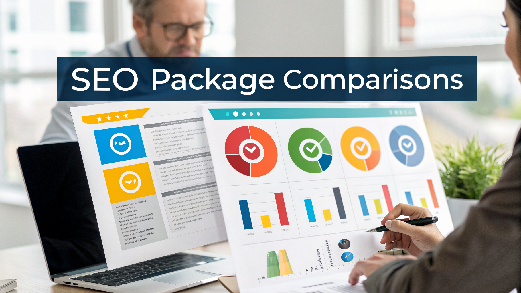Professional infographic explaining compare seo packages tips