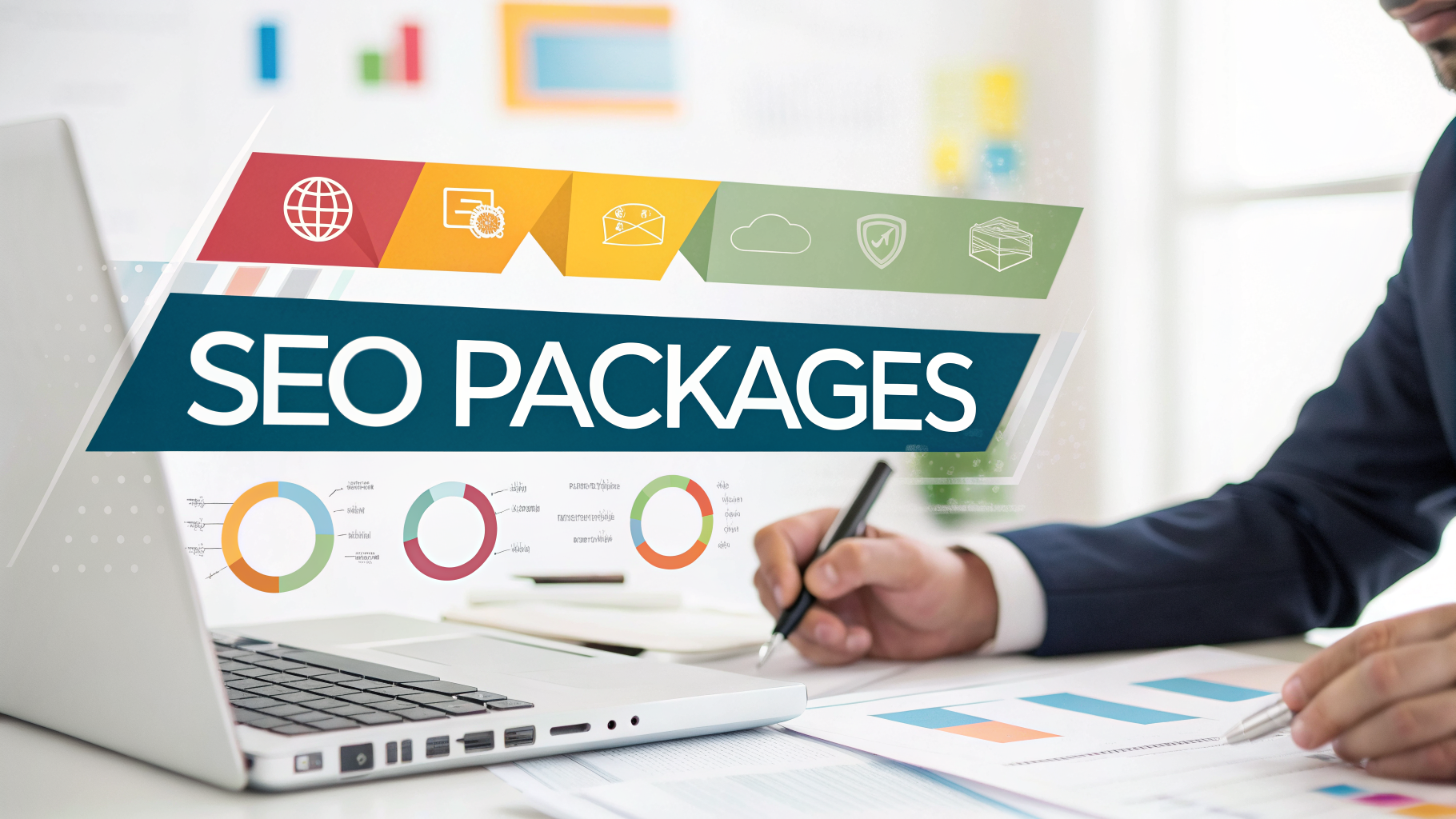 Professional infographic explaining compare seo packages process