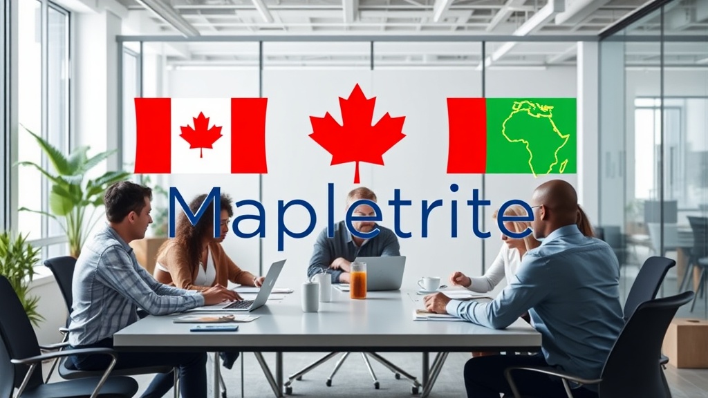 Mapletrite logo displayed prominently with flags of Canada, UK, and African nations