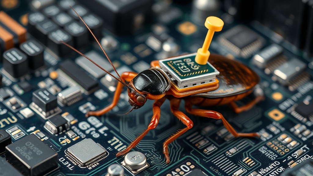 A Madagascar hissing cockroach fitted with a 3D-printed electronic backpack and antenna