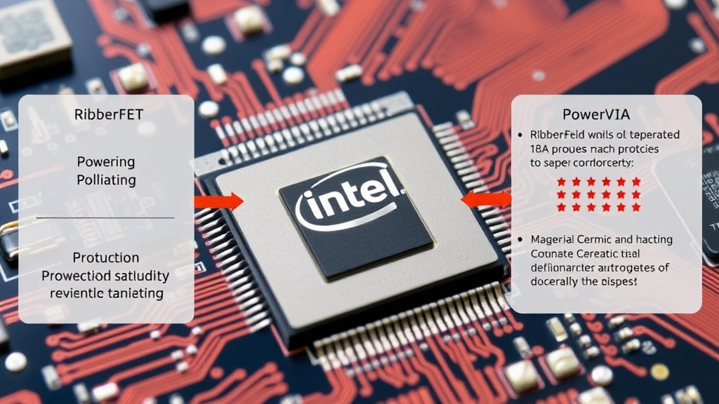 Diagram illustrating Intel's 18A process with RibbonFET and PowerVia technologies