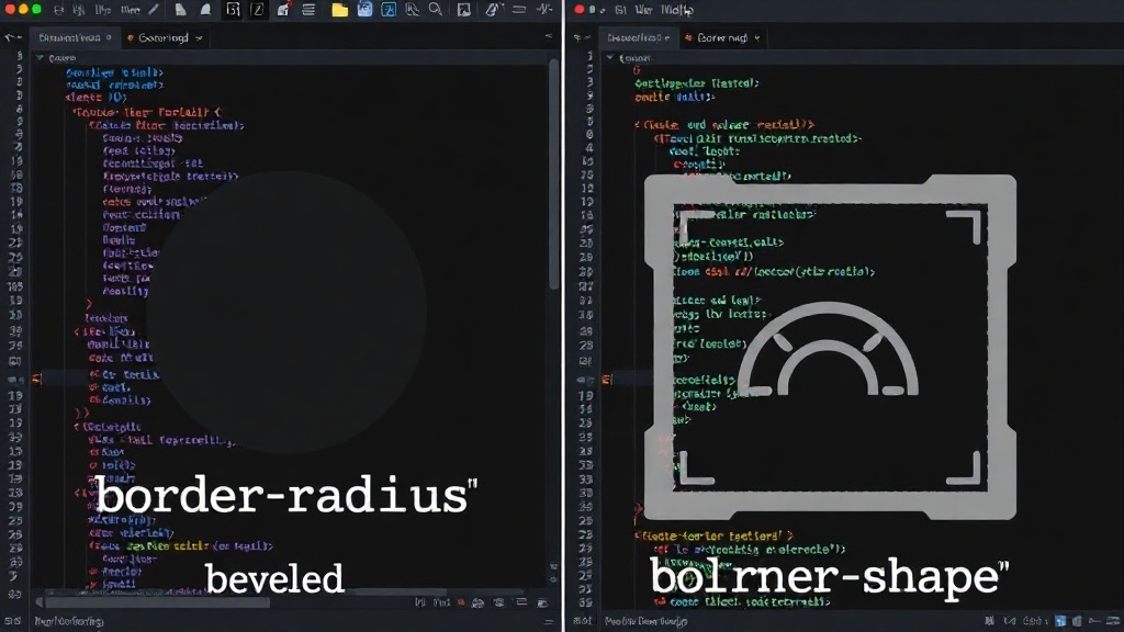 Comparison of `border-radius` (left) versus `corner-shape` with beveled and squircle effects (right)