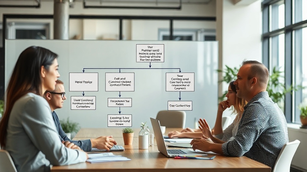 Flowchart illustrating a simplified, document-based contract review process