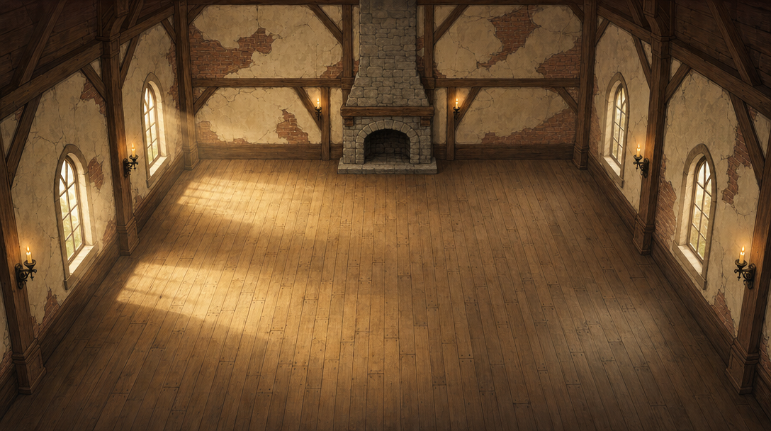 Empty Guild Hall - High Angle Painterly