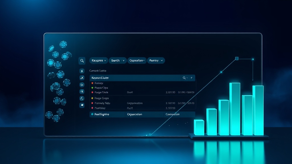 AI keyword research tool interface showing keyword opportunities and search volume data for SEO content planning