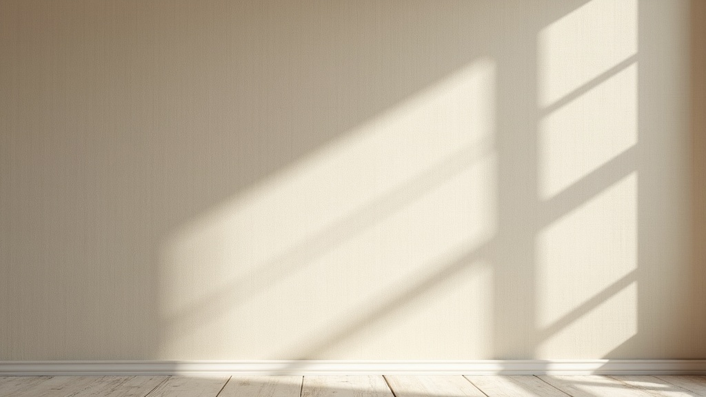 Textured wallpaper on a bedroom feature wall catching morning light