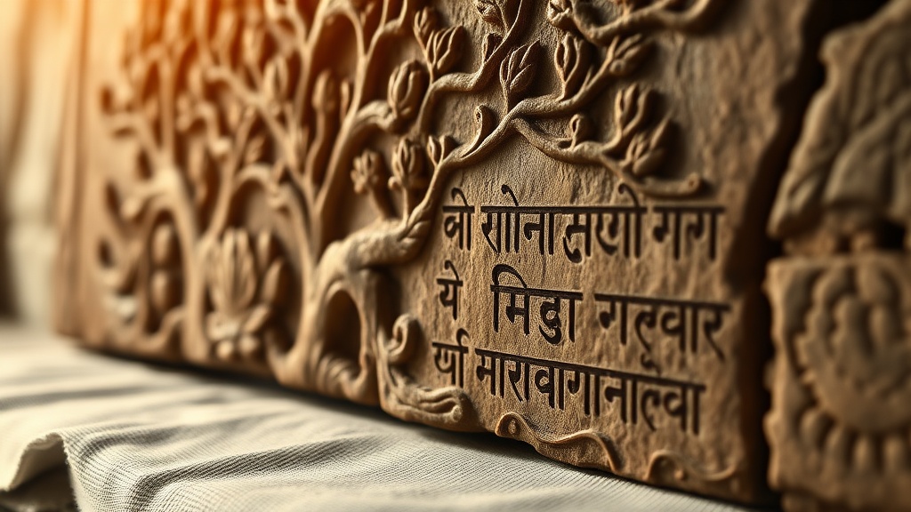 Relief en pierre représentant l'arbre de la Bodhi et des motifs bouddhistes anciens