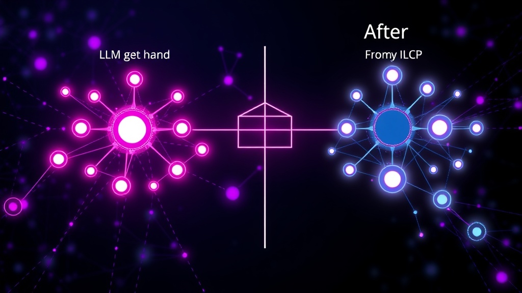 Diagram illustrating LLM agent communication before and after ILCP implementation