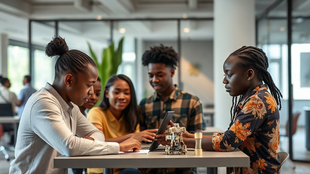 Nigerian secondary school students participating in an interactive AI workshop.