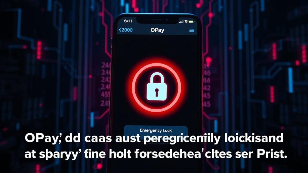OPay app interface illustrating the Emergency Lock feature activation