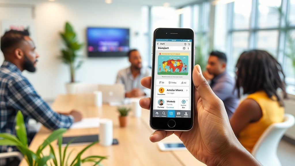 Illustrative graphic showing mobile phone with educational app interface