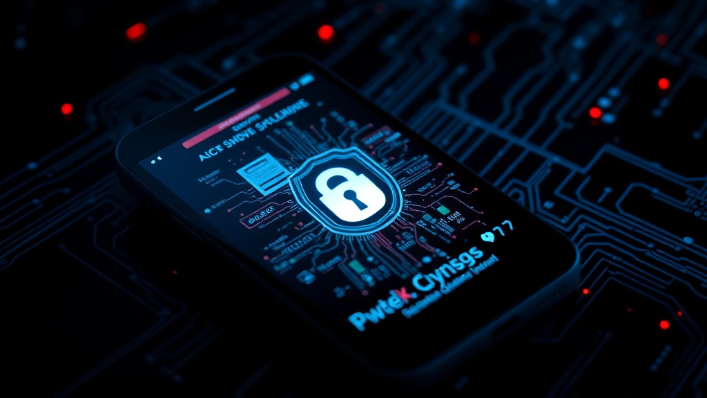 Illustration of a smartphone screen displaying Pegasus spyware interface