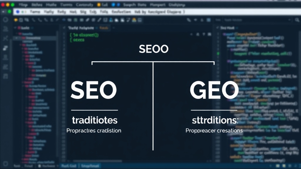 Diagram illustrating the difference between traditional SEO and GEO strategies