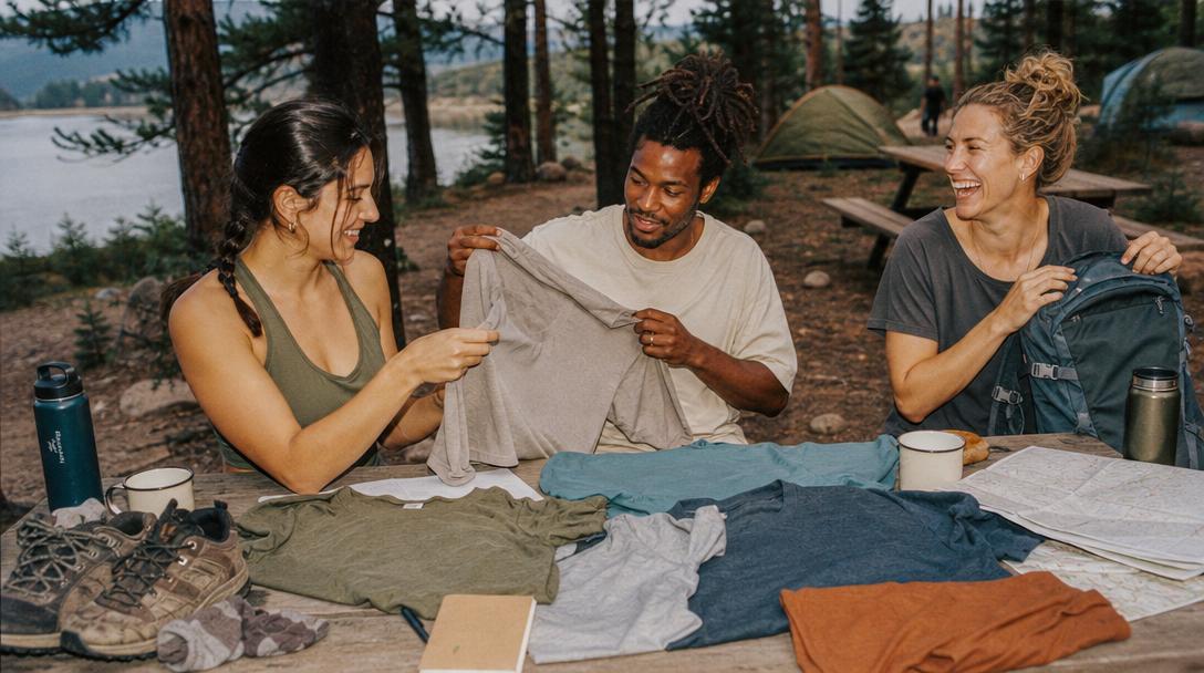 Comparison chart of sustainable hiking shirt fabrics