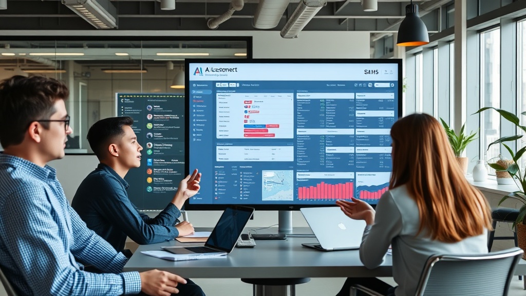 AI dashboard visualizing customer sentiment analysis from various online sources.