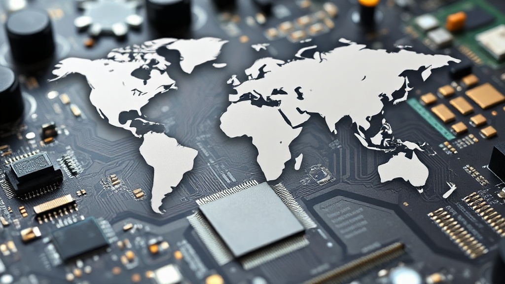 Diagram illustrating global semiconductor supply chain dependencies and trade flows.
