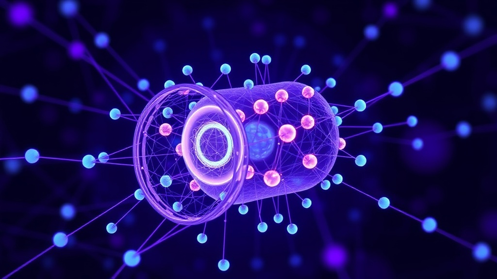 Diagram illustrating the key molecular components within the artificial cell vesicle