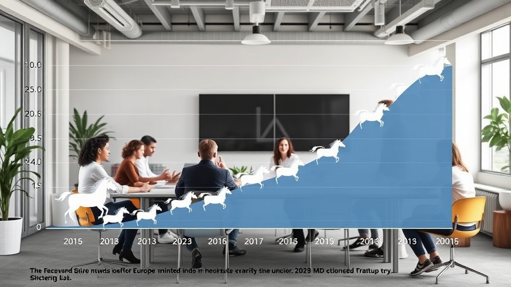 Graph showing the increasing number of European unicorns minted each year since 2023.