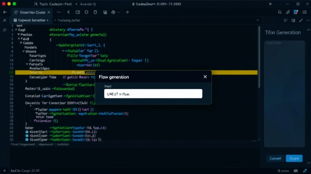 CodeZero UI demonstrating AI prompt input for flow generation