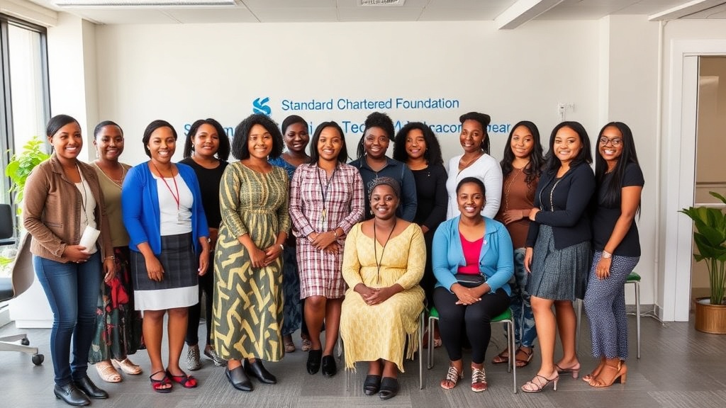 Group photo of the 11 finalists of the Women in Tech Accelerator Nigeria (Cycle 7) alongside organizers.