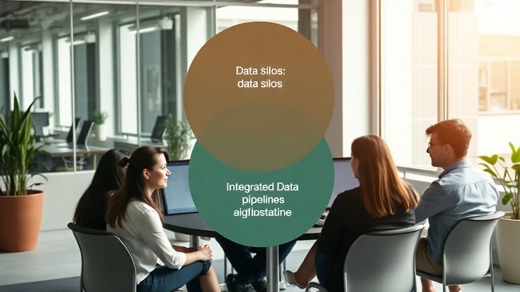 Venn diagram illustrating data silos vs. integrated data pipelines for VC