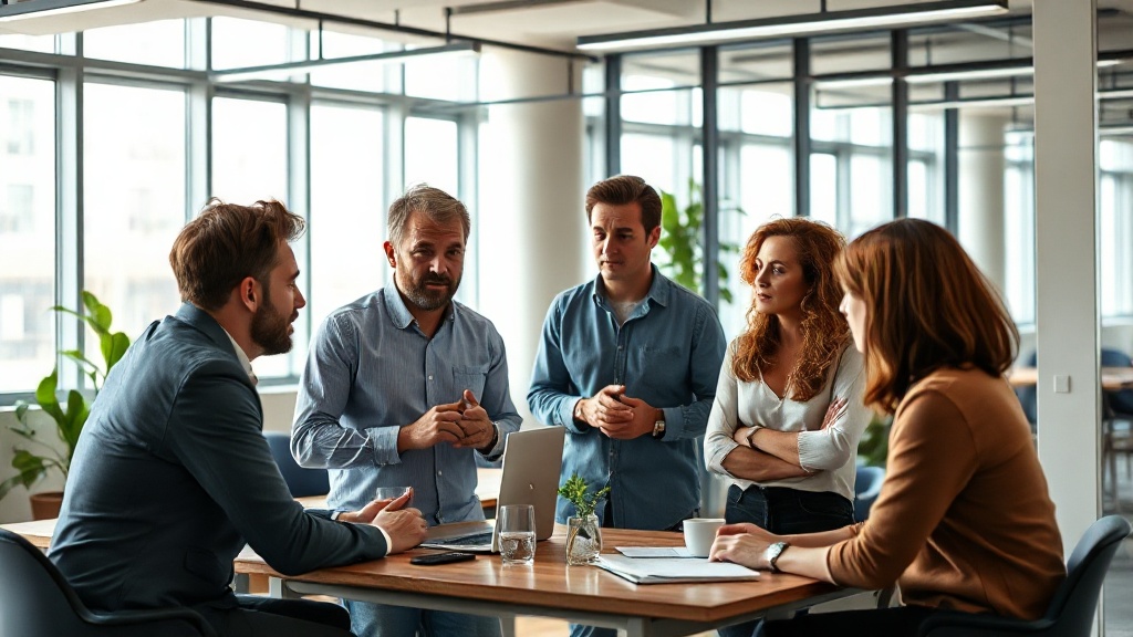 European startup founders collaborating in a modern office space