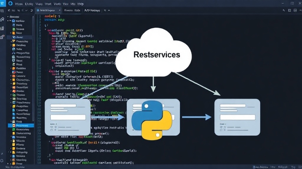 Diagram illustrating microservices communication via REST APIs