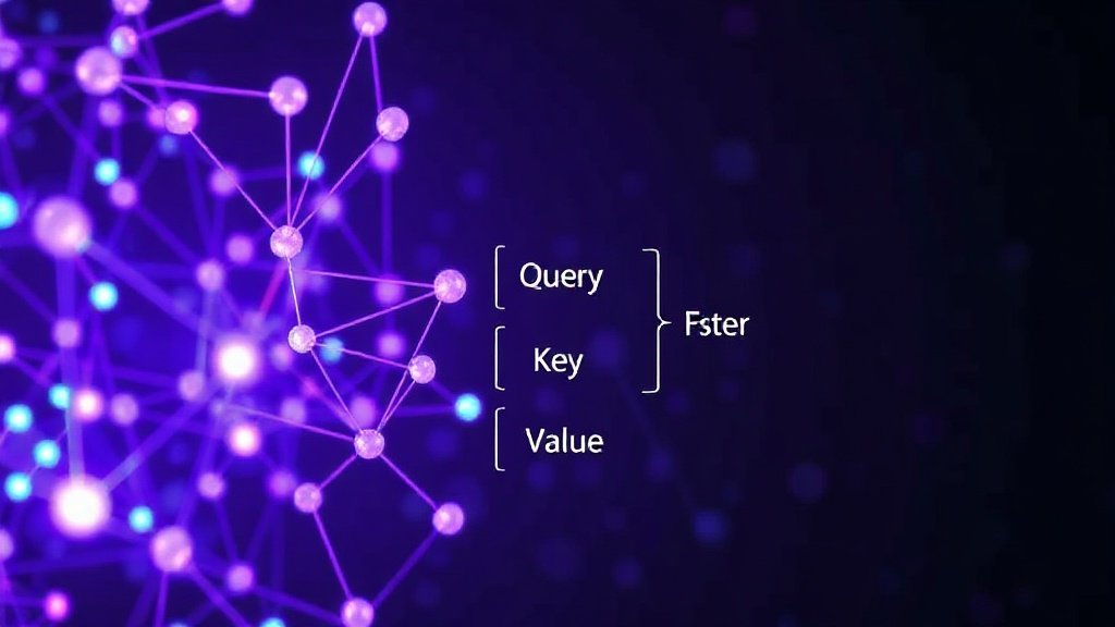 Diagram illustrating the self-attention mechanism with Query, Key, and Value vectors.