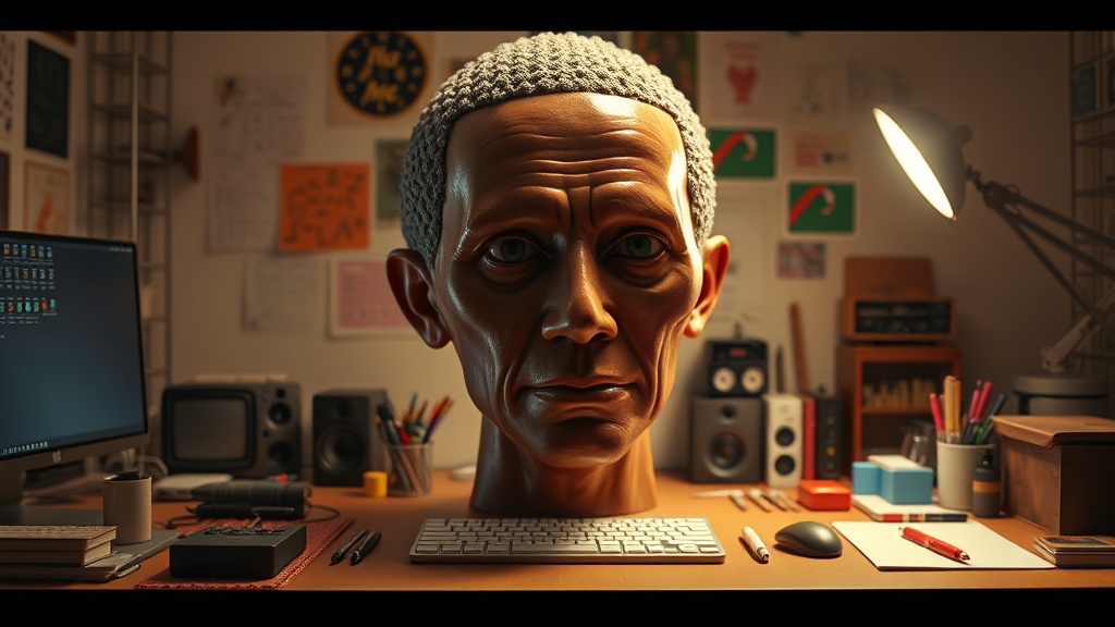 A still from 'The Mandela Catalogue' YouTube series featuring its signature unsettling atmosphere and characters.