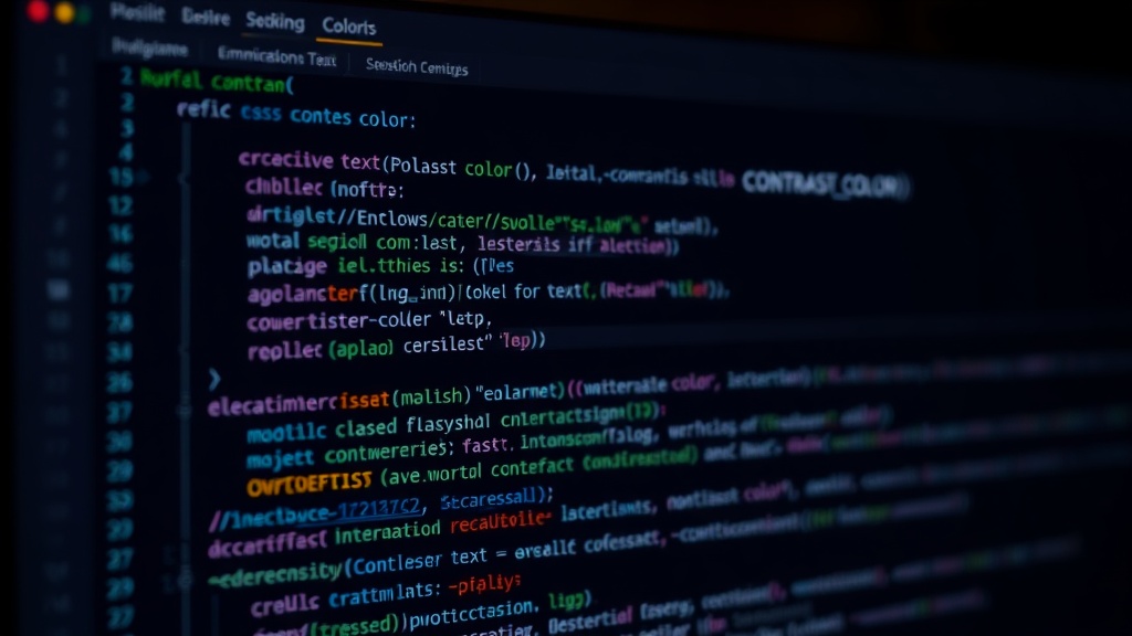 CSS code snippet demonstrating contrast-color() function usage for accessible text.