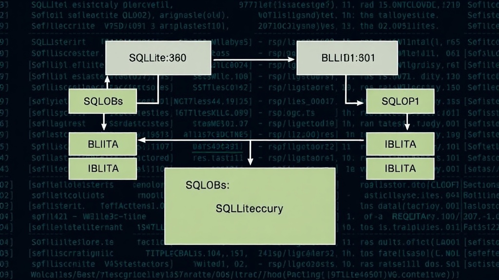 Diagram illustrating SQLite's page structure and data block allocation for BLOBs