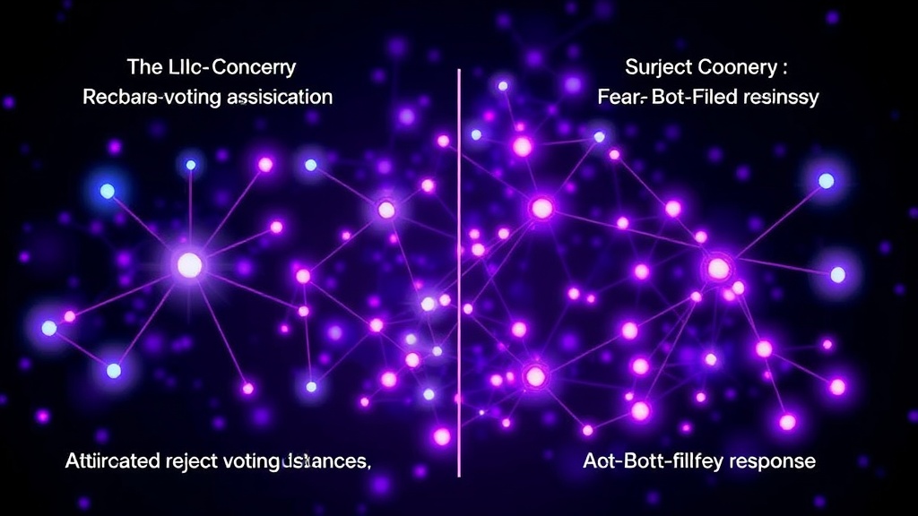 Diagram illustrating the difference in public concern between AI voting assistance and AI-generated survey responses.