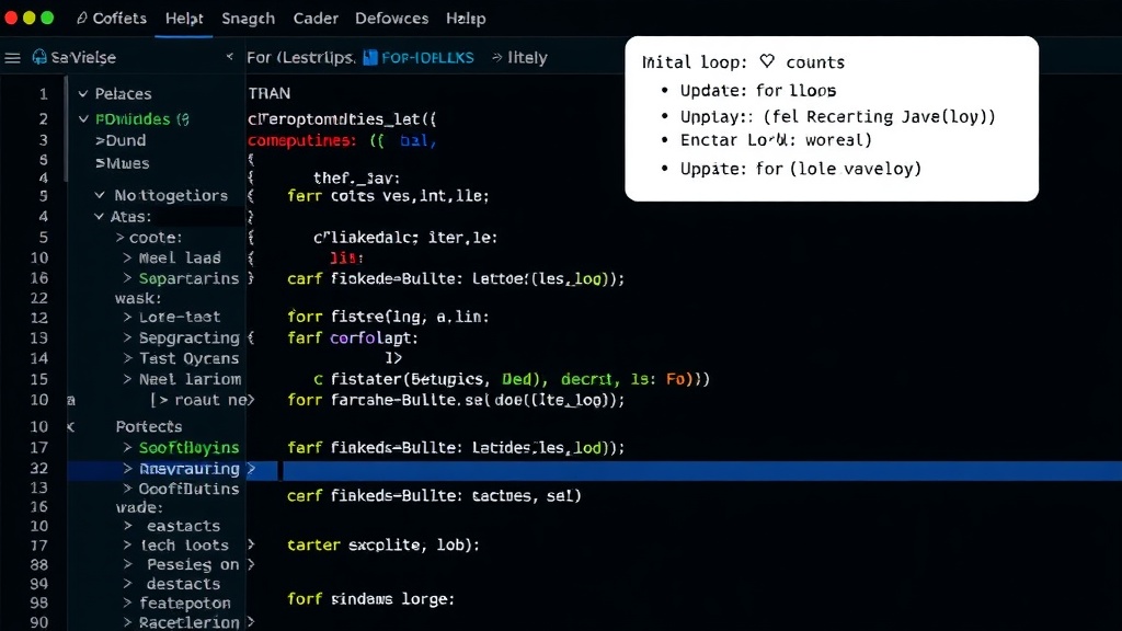 Java for loop syntax with initialization, condition, and update
