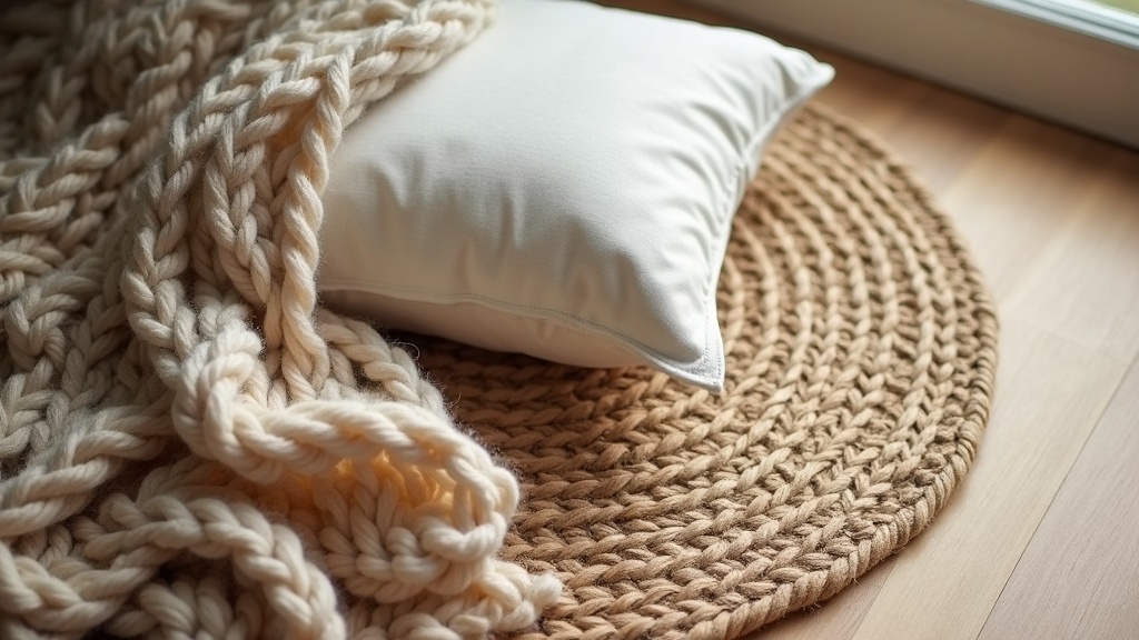 Layered textures of wool, linen and jute for affordable luxury apartment decor