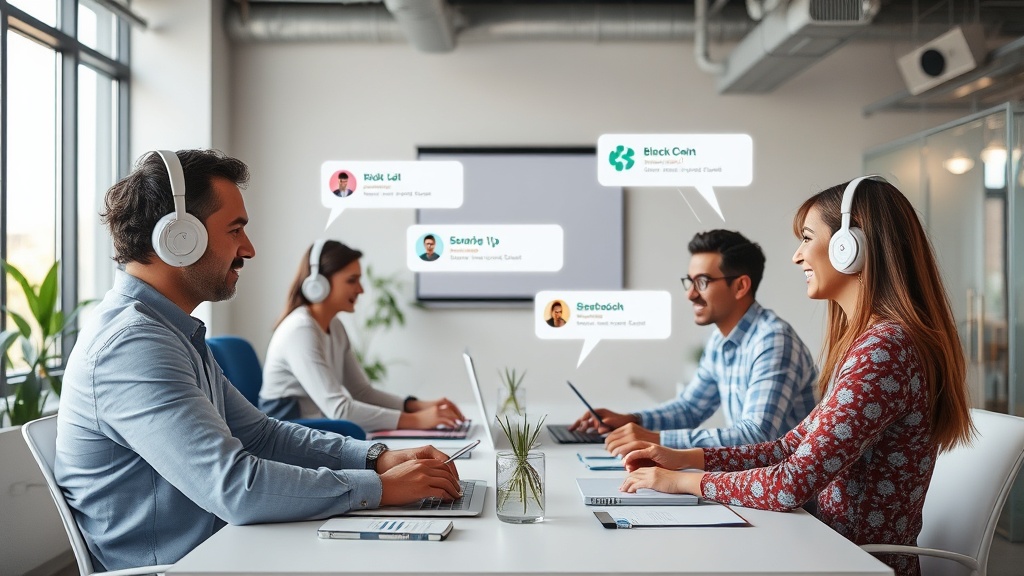 Visual representation of AI agents communicating within dedicated channels on the CircleChat platform.