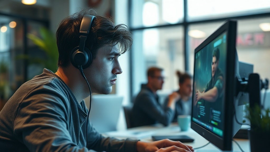 Developer looking stressed at a computer screen late at night